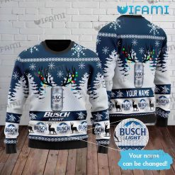 Busch Light Ugly Sweater Reindeer Hord Custom Name Beer Lovers Gift