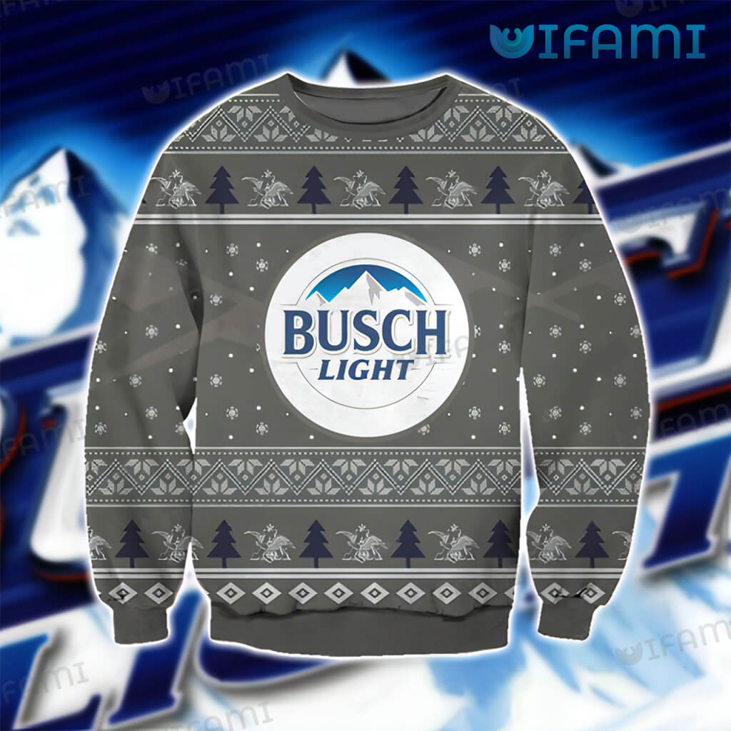Gray Busch Light Ugly 
Snowflakes Christmas Sweater Gift For Beer Lovers