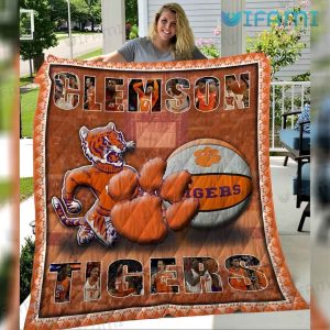 Clemson Blanket Basketball Mascot Logo Clemson Tigers Gift