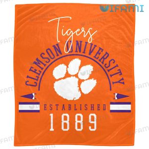 Clemson Blanket Established 1889 Clemson Tigers Gift