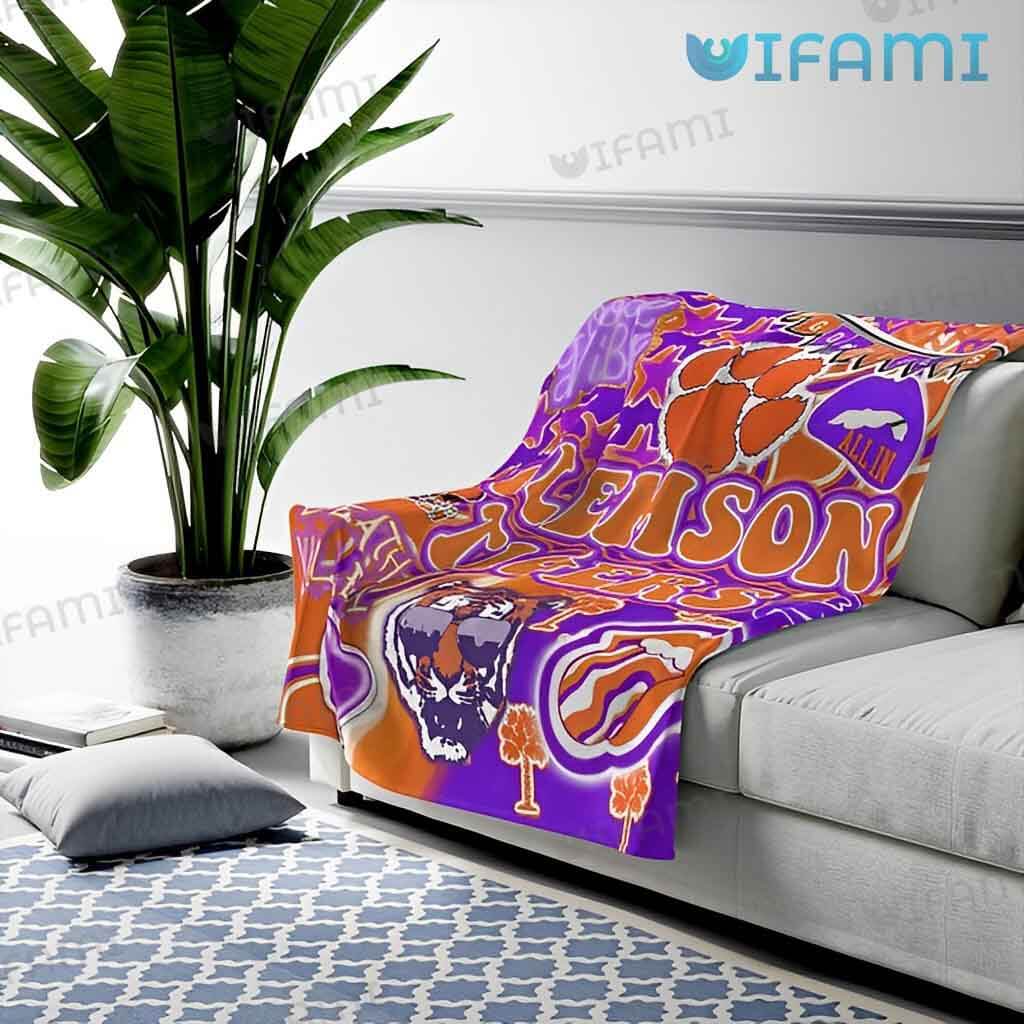 Funny Clemson Good Vibes Death Valley  Blanket Clemson Tigers Gift