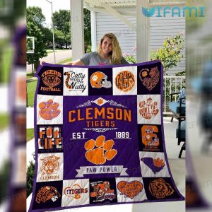 Clemson Blanket Paw Power Clemson Tigers Gift