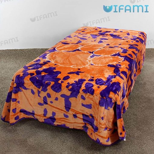 Clemson Blanket Purple Orange Bleed Clemson Tigers Gift