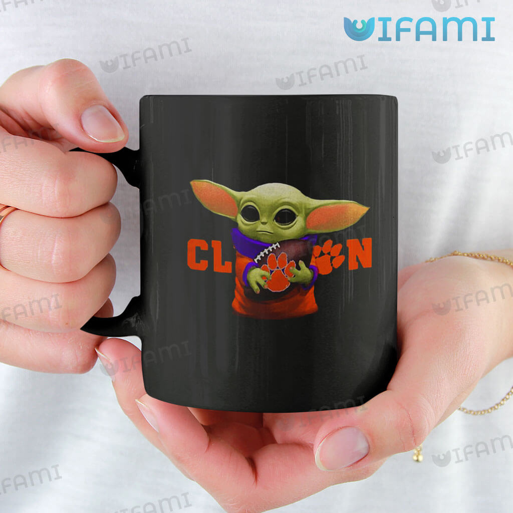 Cute Clemson Baby Yoda Coffee Mug  Clemson Tigers Gift