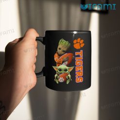 Clemson Coffee Mug Baby Yoda Groot Hug Clemson Tigers Gift Mug 11oz