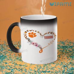 Clemson Coffee Mug Butterfly Flower Heart Clemson Tigers Gift Magic Mug