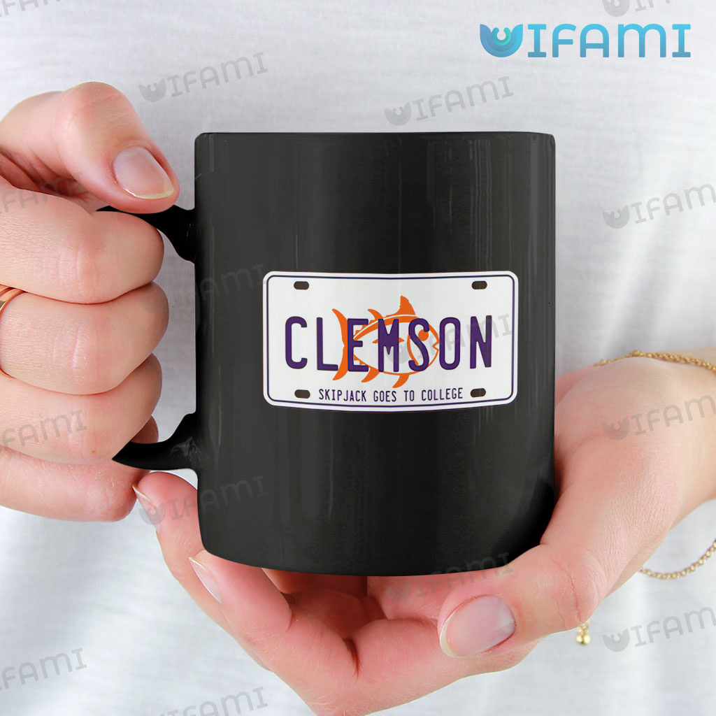 Black Clemson License Plate Coffee Mug Clemson Tigers Gift