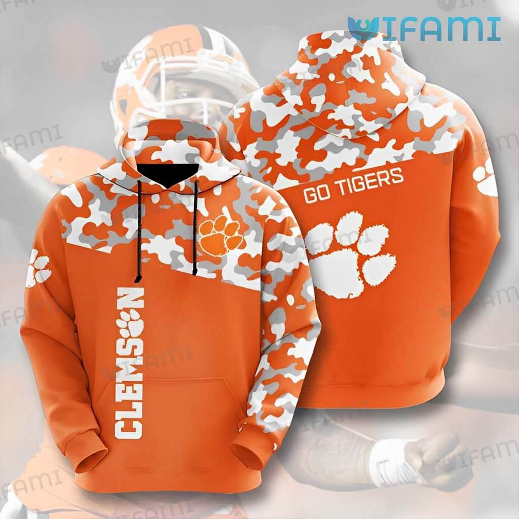 Orange Clemson 3D Go Tigers Hoodie  Clemson Tigers Gift