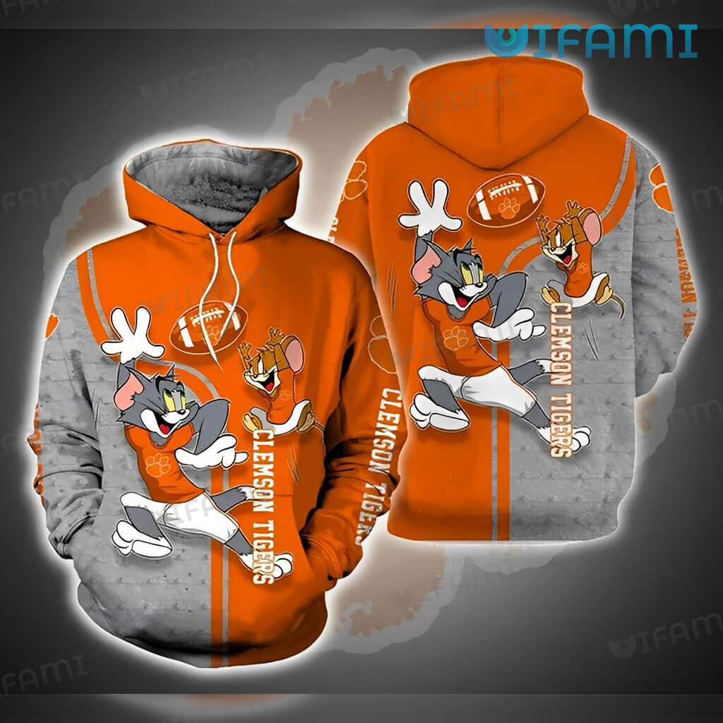 Cute Clemson  3D Tom And Jerry Hoodie Clemson Tigers Gift