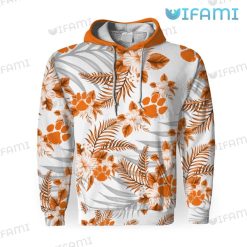 Clemson Hoodie 3D Tropical Patterns Clemson Tigers Gift Front