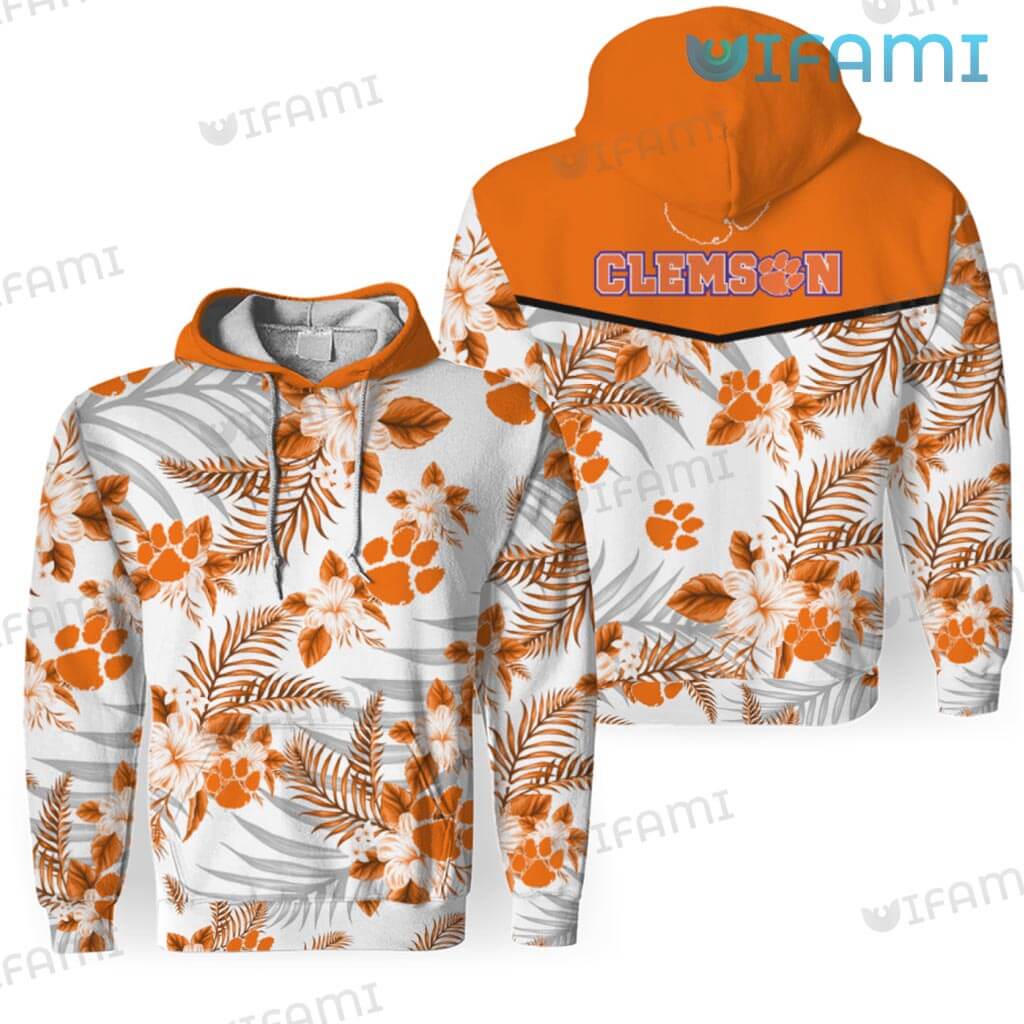 Adorable Clemson  3D Tropical Patterns Hoodie Clemson Tigers Gift