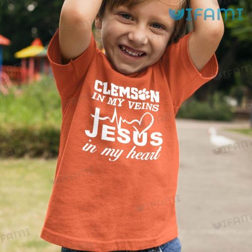 Clemson In My Veins Jesus In My Heart Shirt Clemson Gift