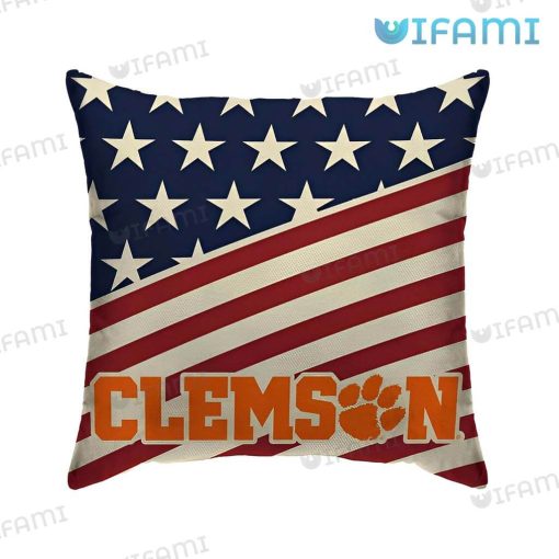 Clemson Pillow American Flag Clemson Tigers Gift