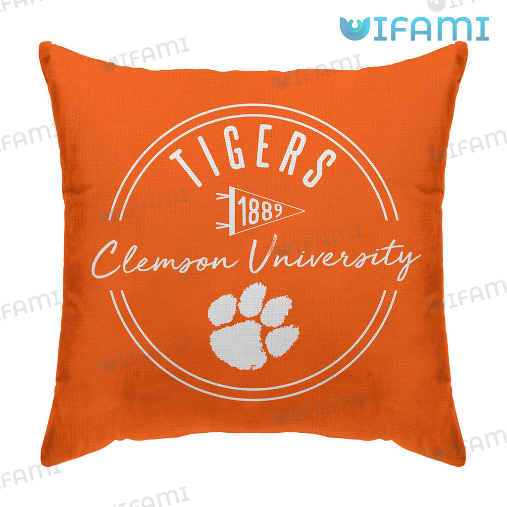 Special Clemson Pillow Script Circle Duck Clemson Tigers Gift