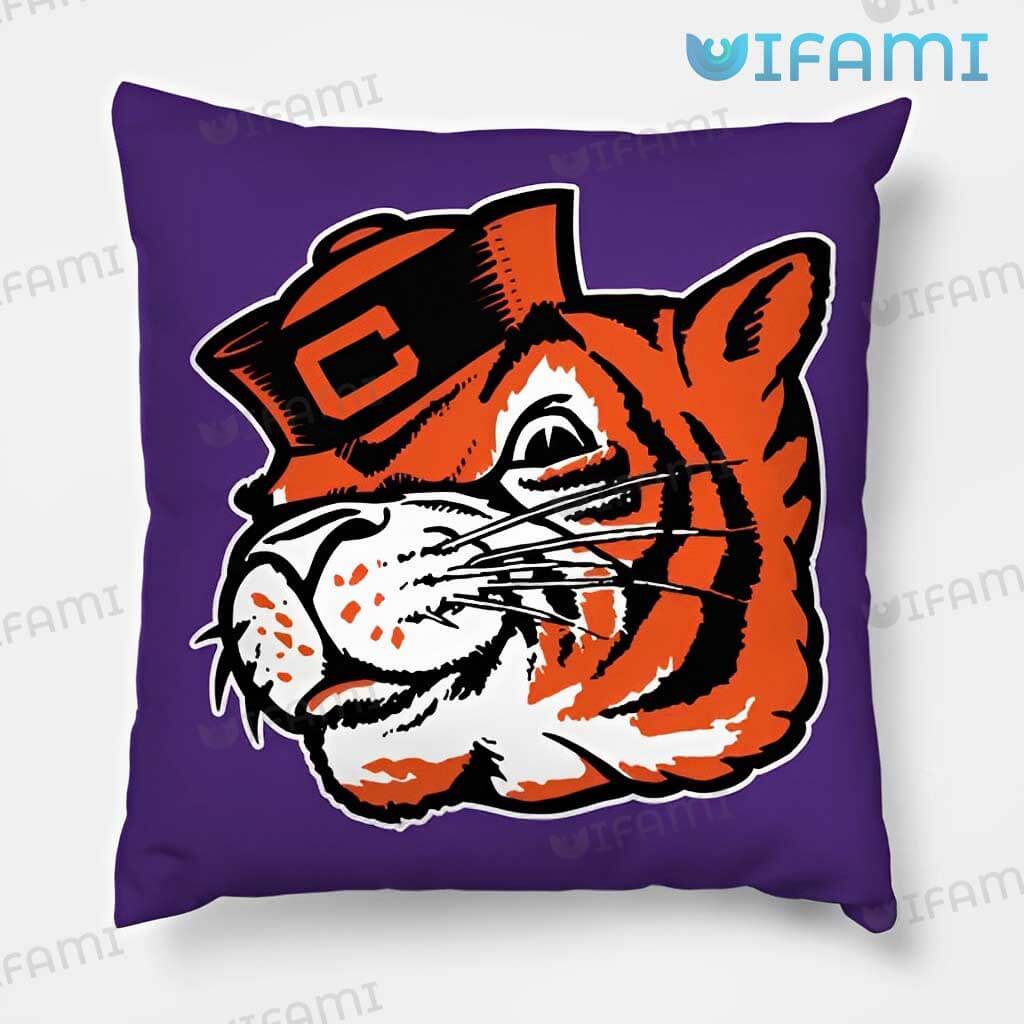 Cool Clemson Vintage Mascot W Hat  Pillow Clemson Tigers Gift