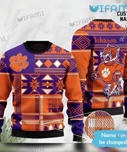 Clemson Sweater Tribal Ethnic Pattern Custom Name Clemson Tigers Gift