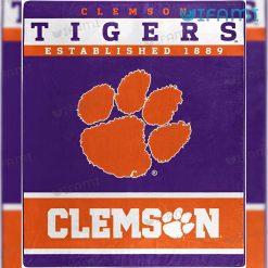 Clemson Tigers Blanket Established 1889 Clemson Gift