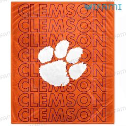 Clemson Tigers Blanket Text Patterns Clemson Gift