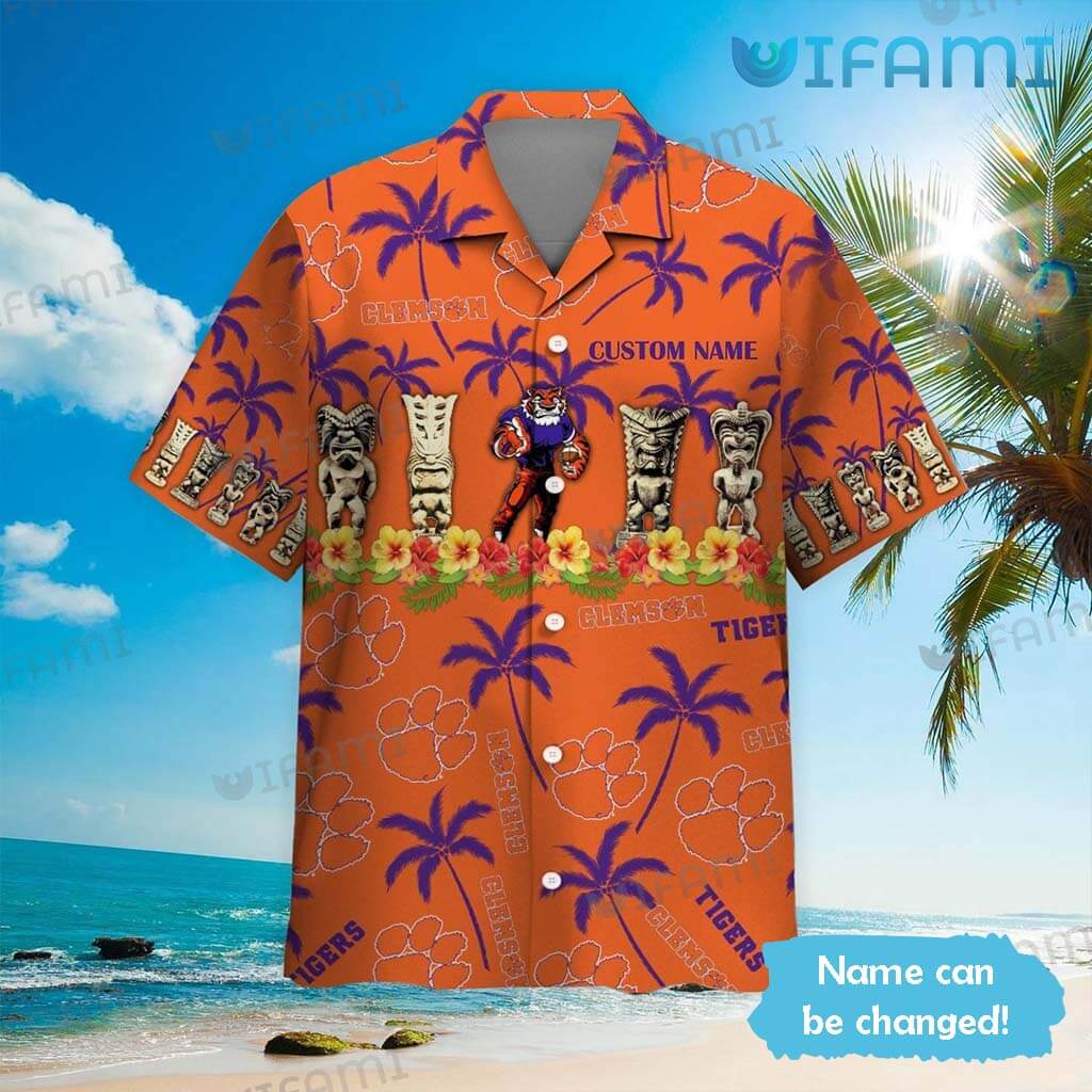 Adorable Custom Name  Clemson Tigers Hawaiian Shirt Clemson Gift