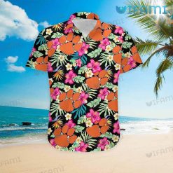 Clemson Tigers Hawaiian Shirt Hibiscus Floral Clemson Gift Front