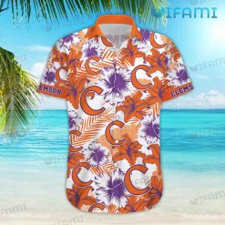 Clemson Tigers Hawaiian Shirt Hibiscus Palm Clemson Gift Front