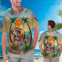 Clemson Tigers Hawaiian Shirt Mascot Custom Name Clemson Gift Male Model