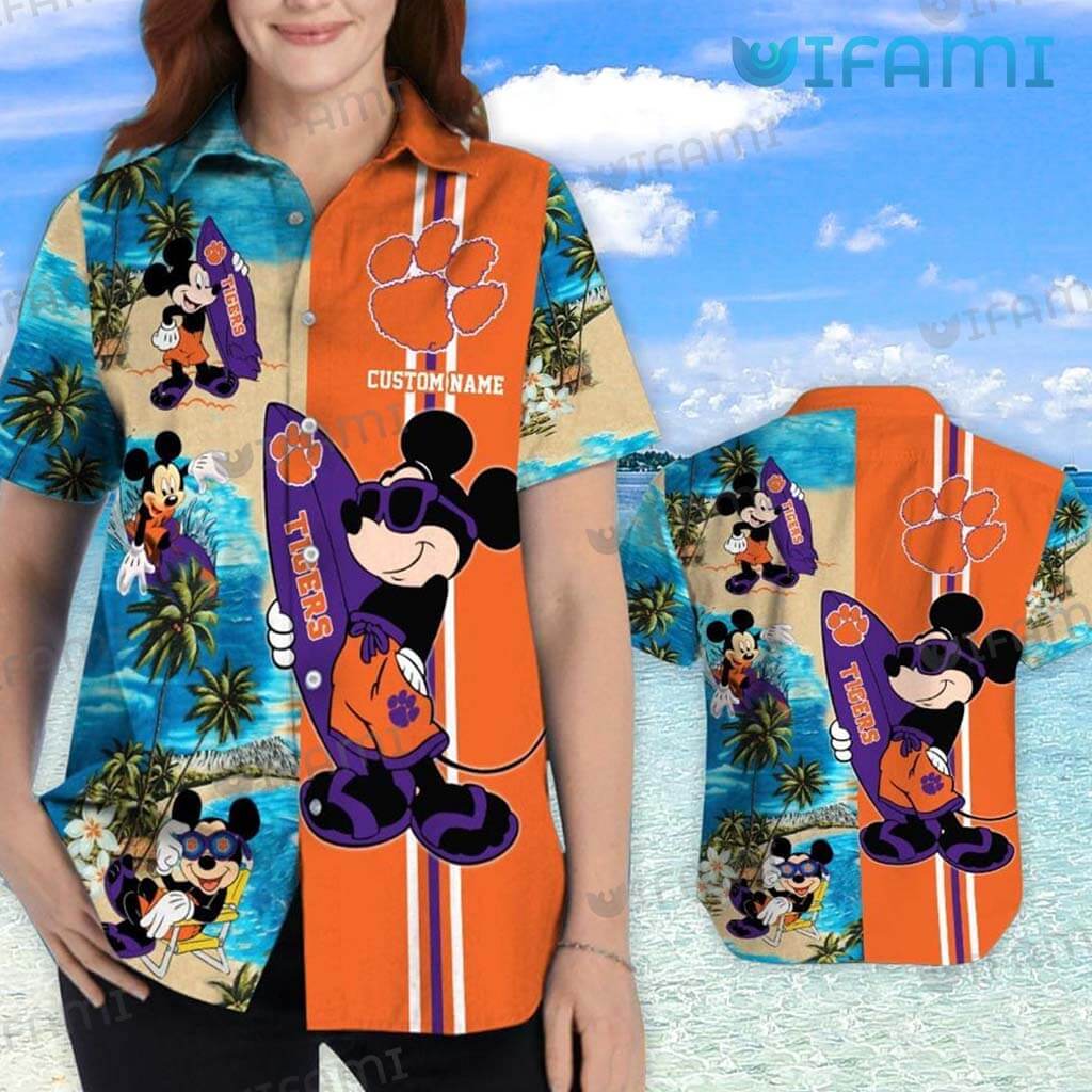 Cute Clemson Tigers Mickey Mouse Hawaiian Shirt Clemson Gift