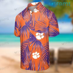 Clemson Tigers Hawaiian Shirt Palm Leaves Clemson Tigers Gift