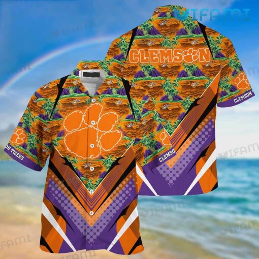 Clemson Tigers Hawaiian Shirt Palm Mountain Clemson Gift
