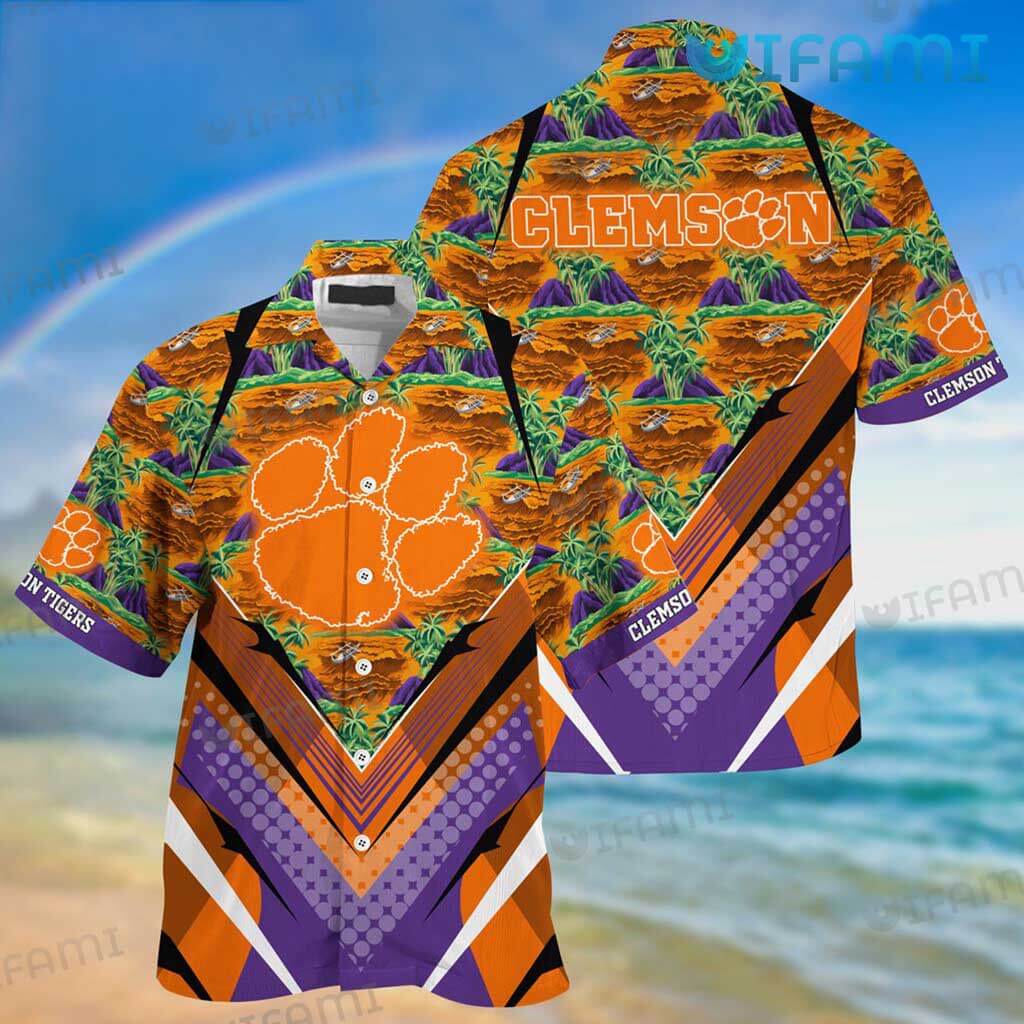 Fuuny Clemson Tigers Palm Mountain Hawaiian Shirt Clemson Gift