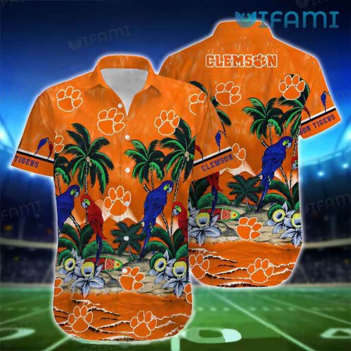Clemson Tigers Hawaiian Shirt Parrots Clemson Gift