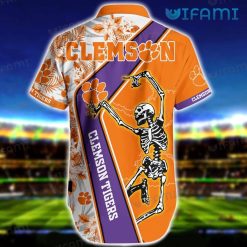 Clemson Tigers Hawaiian Shirt Skeleton Dancing Clemson Gift