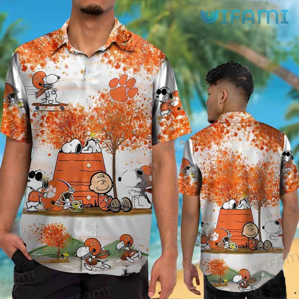 Colorful Clemson Tigers Snoopy Charlie Brown Hawaiian Shirt Clemson Gift