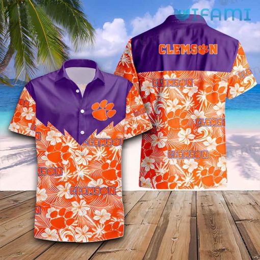 Clemson Tigers Hawaiian Shirt Tropical Beach Clemson Gift