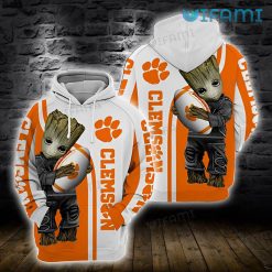 Clemson Tigers Hoodie 3D Baby Groot With Ball Clemson Gift