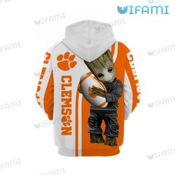 Clemson Tigers Hoodie 3D Baby Groot With Ball Clemson Gift Back
