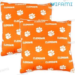 Clemson Tigers Logo Pattern Pillow Clemson Gift