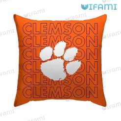 Clemson Tigers Pillow Text Patterns Clemson Gift