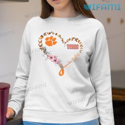 Clemson Tigers Shirt Butterfly Flower Heart Sweatshirt