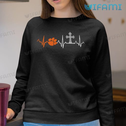 Clemson Tigers Shirt Christianity Heartbeat Gift