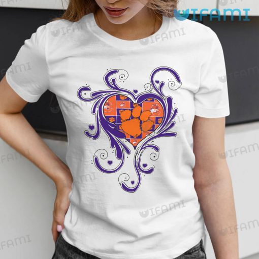 Clemson Tigers Shirt Cool Heart Shape Gift