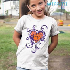 Clemson Tigers Shirt Cool Heart Shape Kid Tshirt