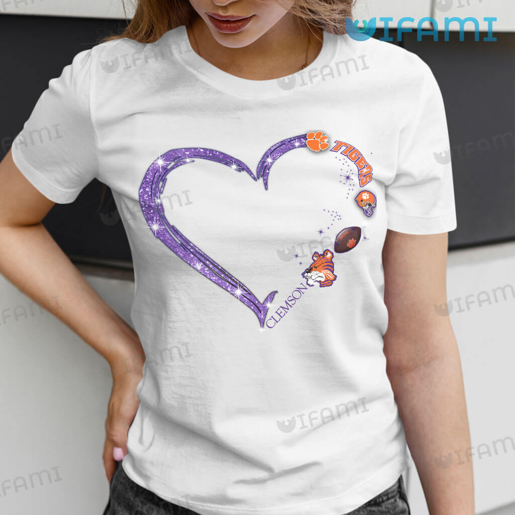 Lovely Clemson Tigers Football Mascot Heart Shirt Gift