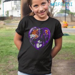 Clemson Tigers Shirt Mascot Logo Heart Kid Tshirt