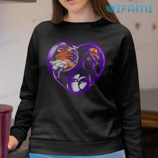 Clemson Tigers Shirt Mascot Logo Heart Gift