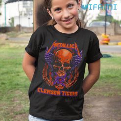 Clemson Tigers Shirt Metallica Skull Clemson Kid Tshirt