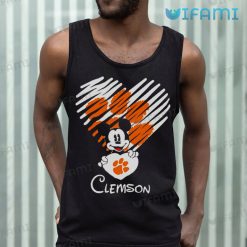 Clemson Tigers Shirt Mickey Hugs Clemson Heart Tank Top