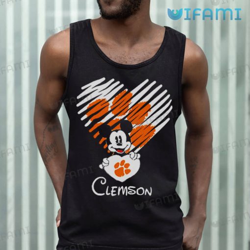 Clemson Tigers Shirt Mickey Hugs Clemson Heart Gift