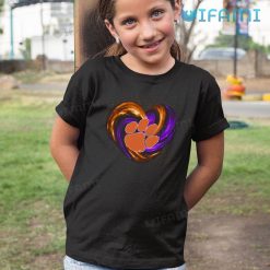 Clemson Tigers Shirt Orange Purple Heart Kid Tshirt