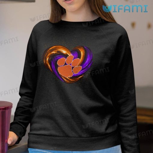 Clemson Tigers Shirt Orange Purple Heart Gift